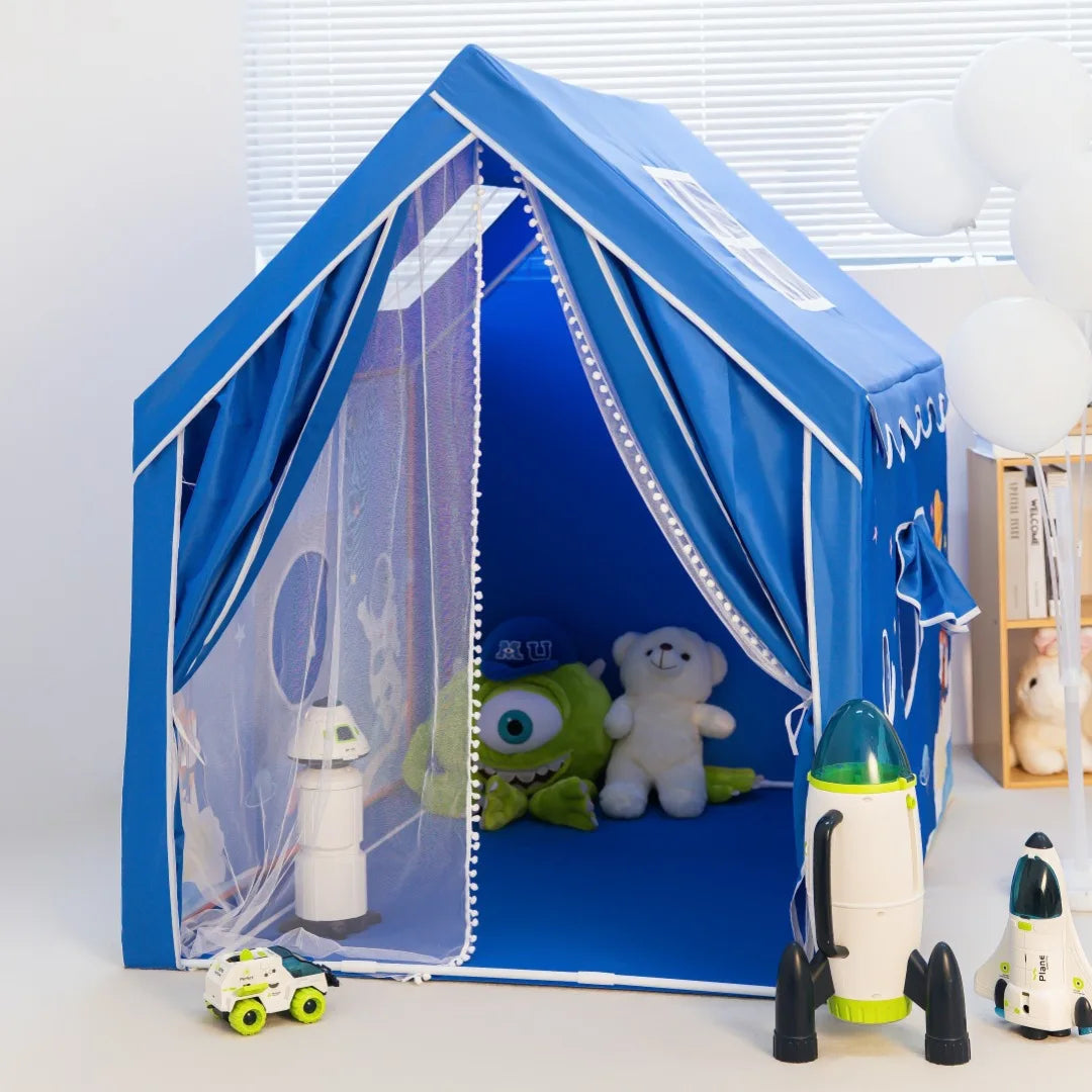 Kids Playhouse Large Indoor Play Tent With Longer Curtain