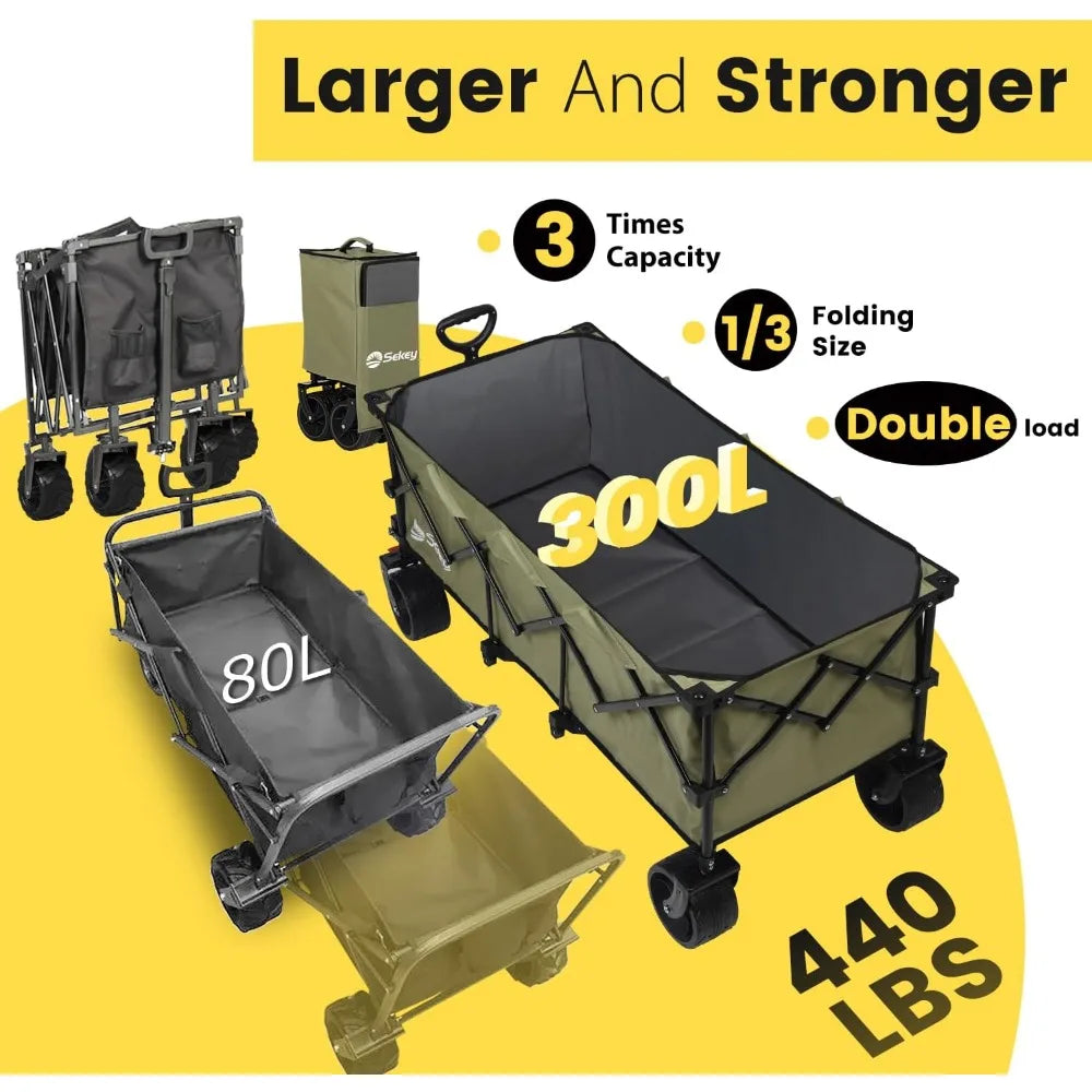Garden Carts: 48"L Collapsible Folding Extended Wagon childrensterritory