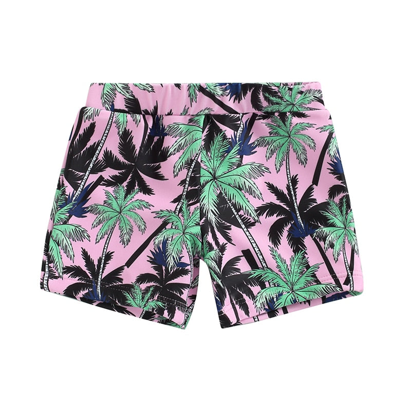 Kids Boys Coconut Tree Print Summer Beach Shorts childrensterritory