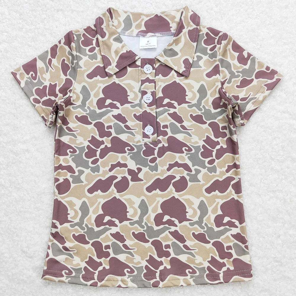 Kids Stylish Printed Boys Short Sleeves Polo T-Shirts for Summer childrensterritory