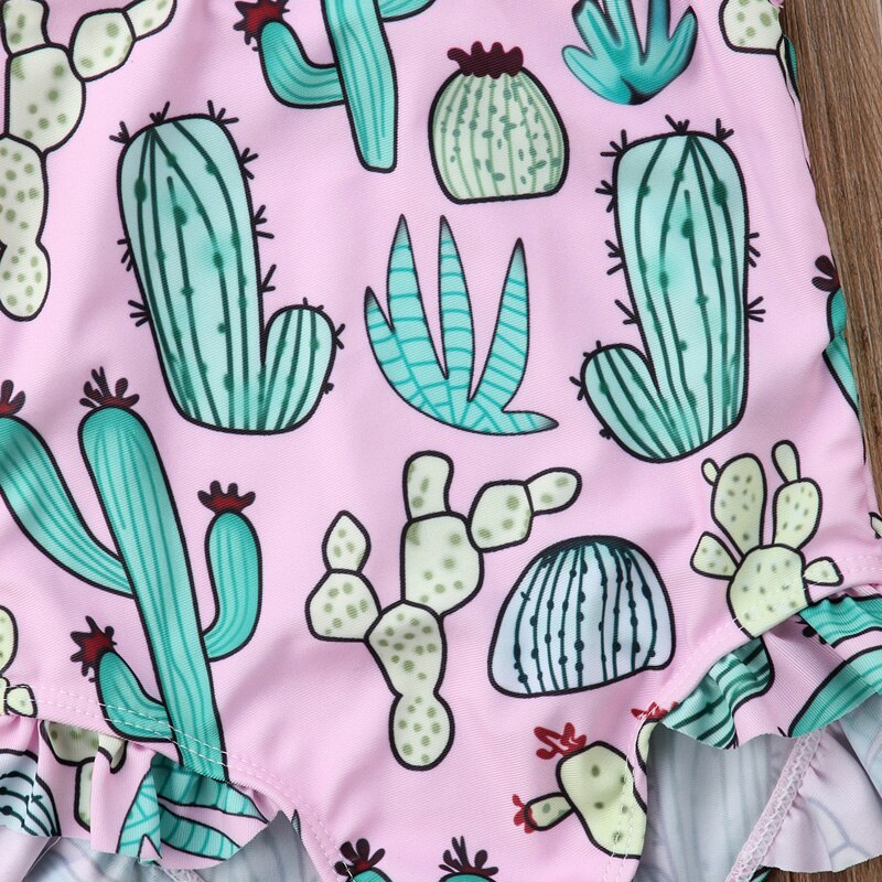 Baby Girl Cactus Print Tankini Bikini Swimsuit and Headband childrensterritory
