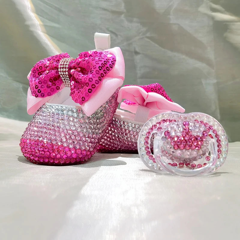 Luxury Keepsake Diamond Baby Bottles and Shoes Headband Set childrensterritory