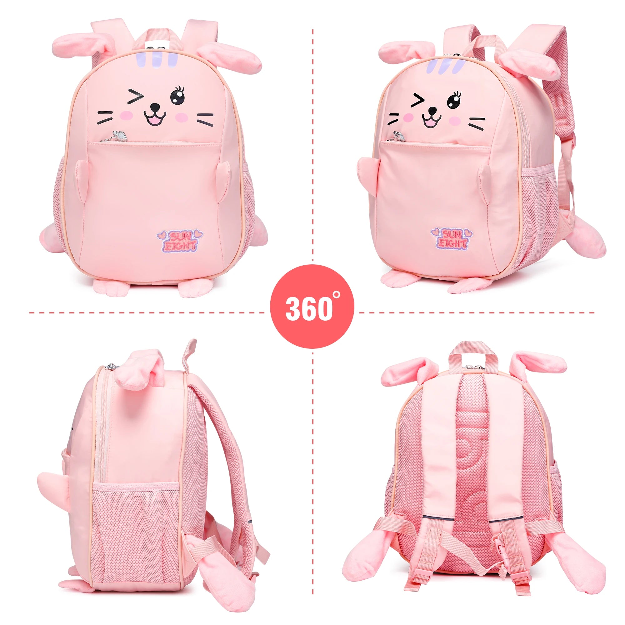 Rabbit Pattern Kids School Backpack Luggage Bag