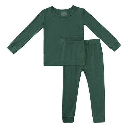 Solid Pattern Bamboo Fiber Pajamas Sets For Baby/Kids childrensterritory