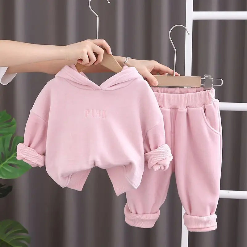 Cotton Rabbits Design Hoodie Sets for Kids Girls