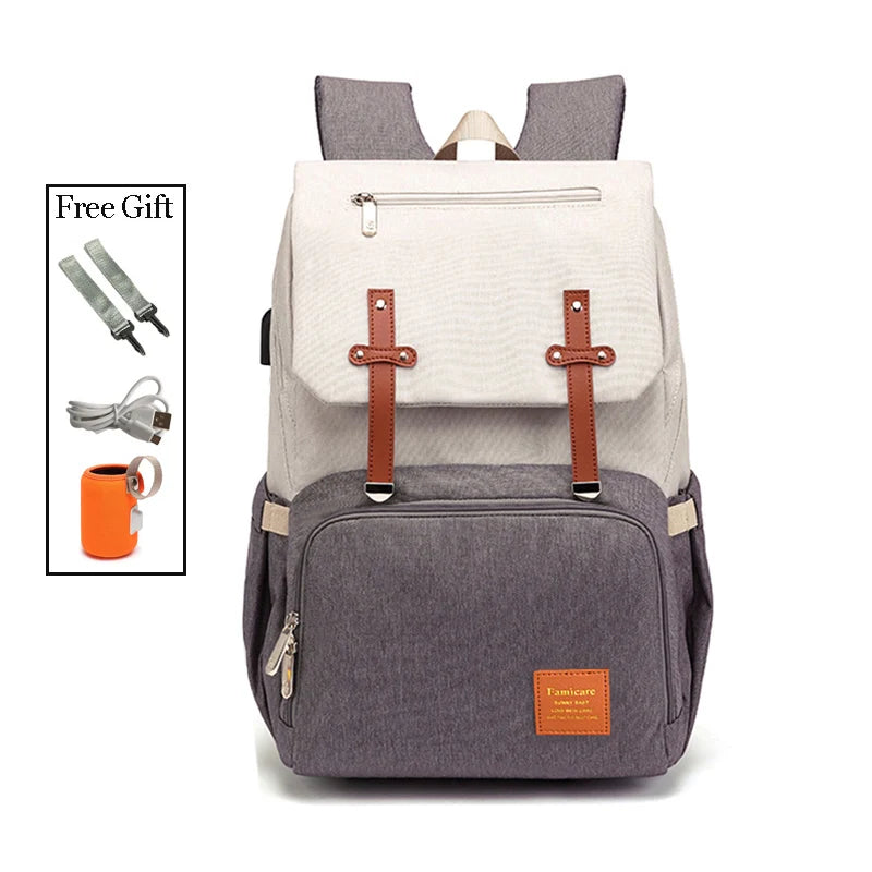 Waterproof Maternity Backpack with USB, Rechargeable Holder