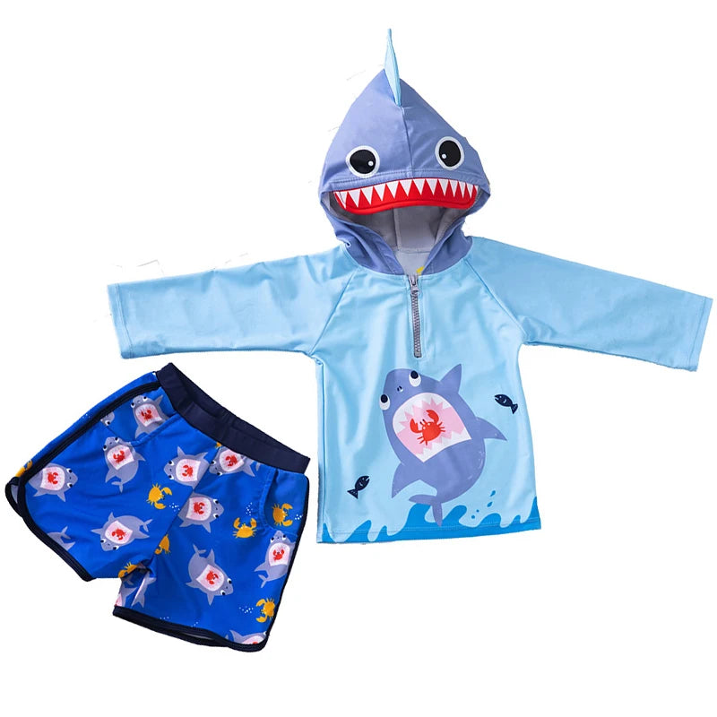 3pc Baby/Kids Boys Sun Protection Swimwear With Hat