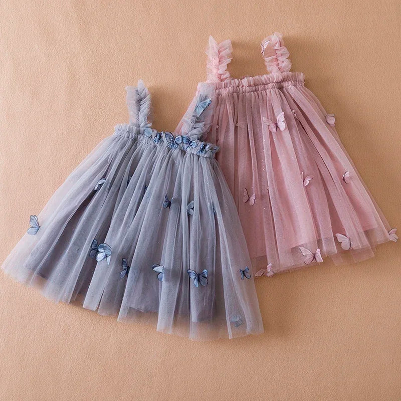 Baby Girl Butterfly Sequins Tulle Summer Sweet Outfits childrensterritory