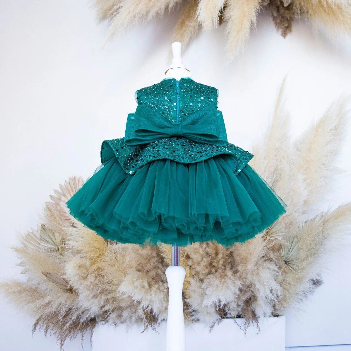Lalic Beadings Design Tiered Tulle Flower Girl Dresses