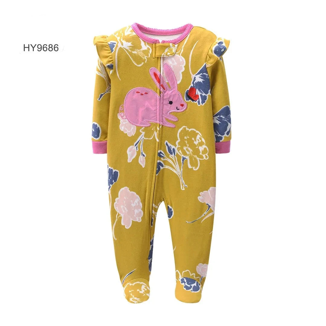 Newborn One-Piece Cotton Rompers with Zipper for All Seasons childrensterritory