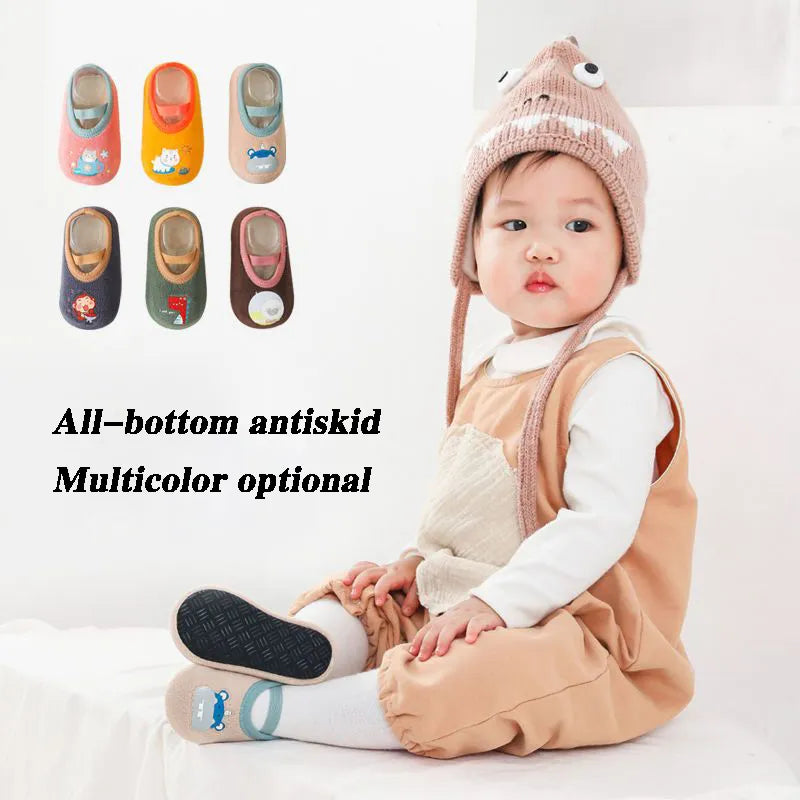 Cartoon Design Floor Shoes with Rubber Sole for Baby childrensterritory