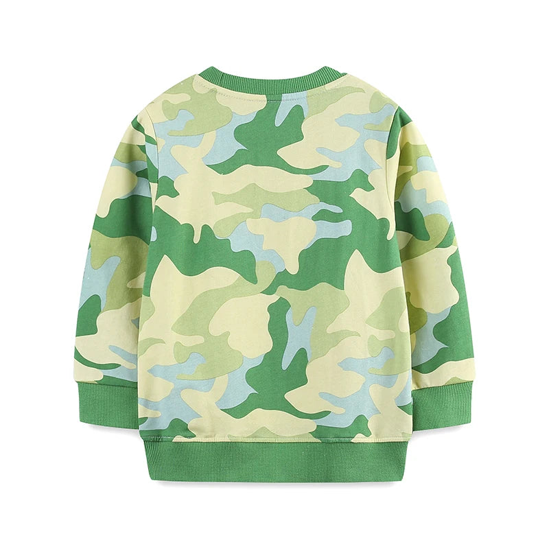 Little Boys Cartoon Tigers Design Camouflage Sweatshirts childrensterritory