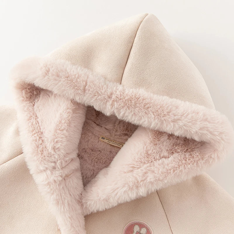 Kids Girls Boys Warm Fur Hooded Cowboy Winter Outerwear childrensterritory