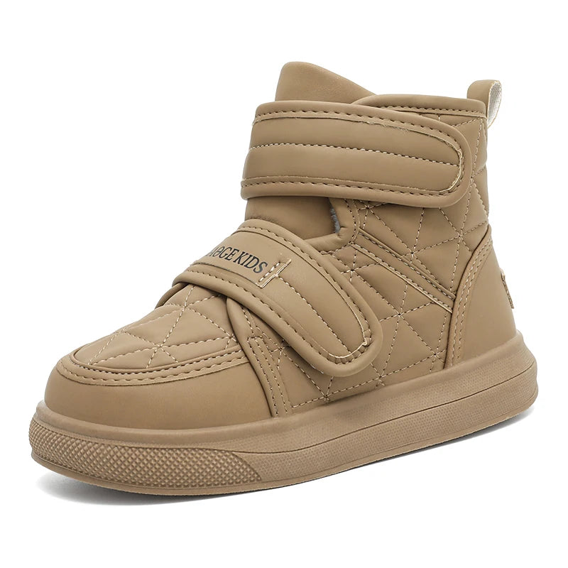 Kids Velcro Design Velvet Warm Fur Soft Shoes childrensterritory