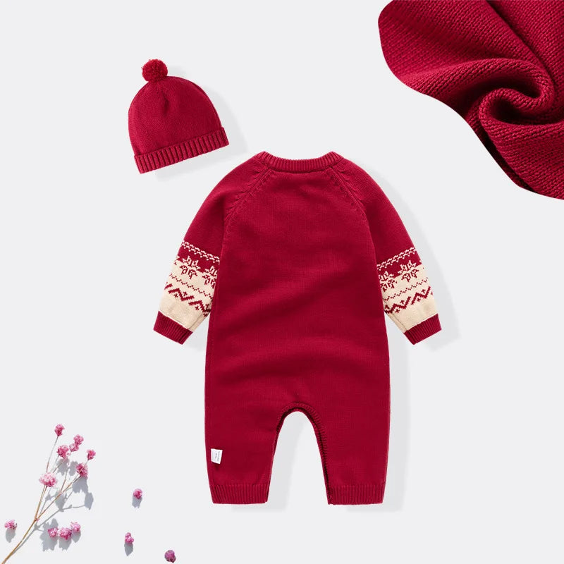 Baby Kids Cartoon Design Winter Bodysuit