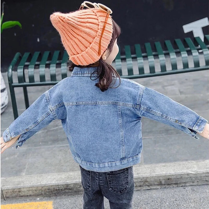 Sweet Little Girls Princess Denim Jacket for Spring Autumn childrensterritory