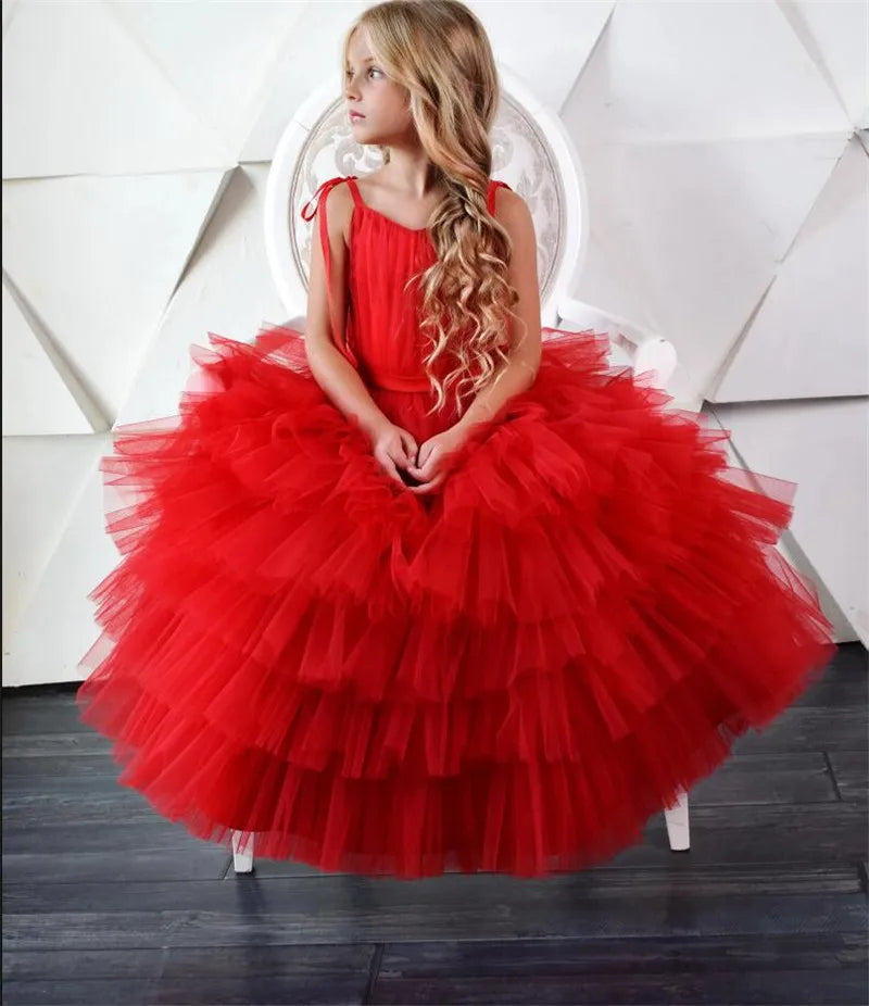 Ruffle Tulle Mother Daughter Matching Party Dresses childrensterritory