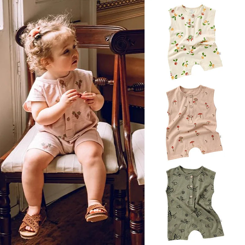 Baby Girl Printed 2pcs Top and Shorts Outfit Set for Summer childrensterritory