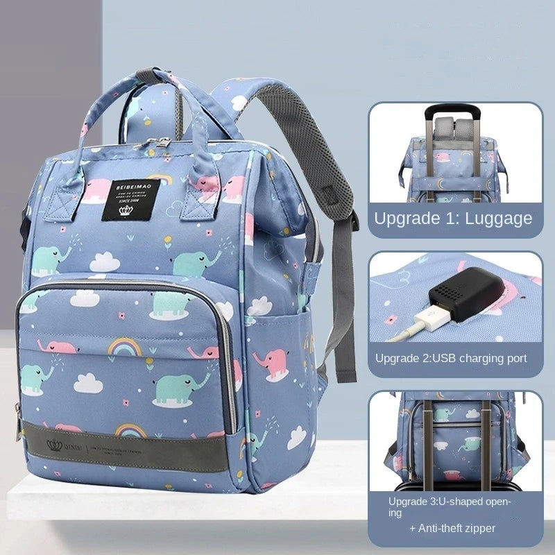 Multifunctional Baby Diaper Backpack With USB Port childrensterritory
