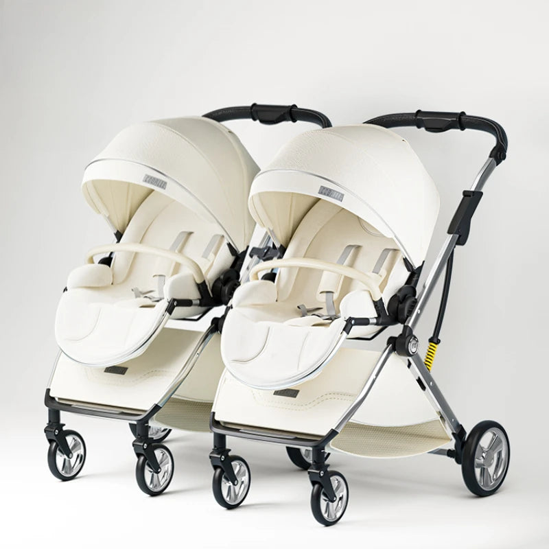 Luxury High-View Detachable Twin Baby Stroller childrensterritory