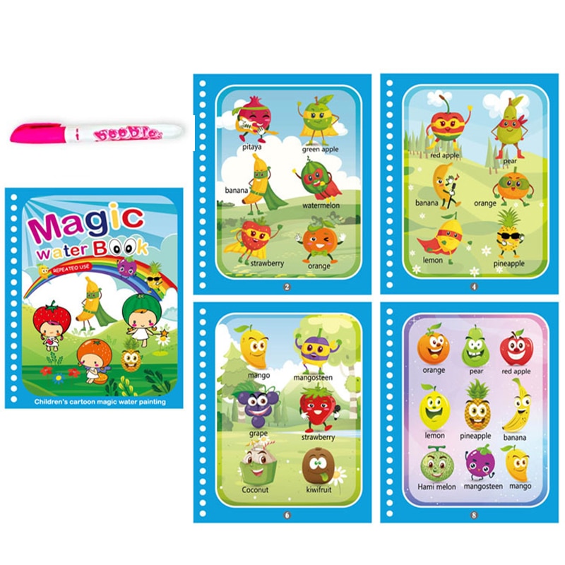 Reusable Magical Water Drawing Book with Pen Kids Toys childrensterritory