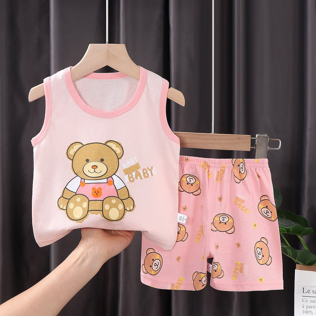 2PCS Cotton T-Shirts and Shorts Set for Toddler Boys Girls childrensterritory