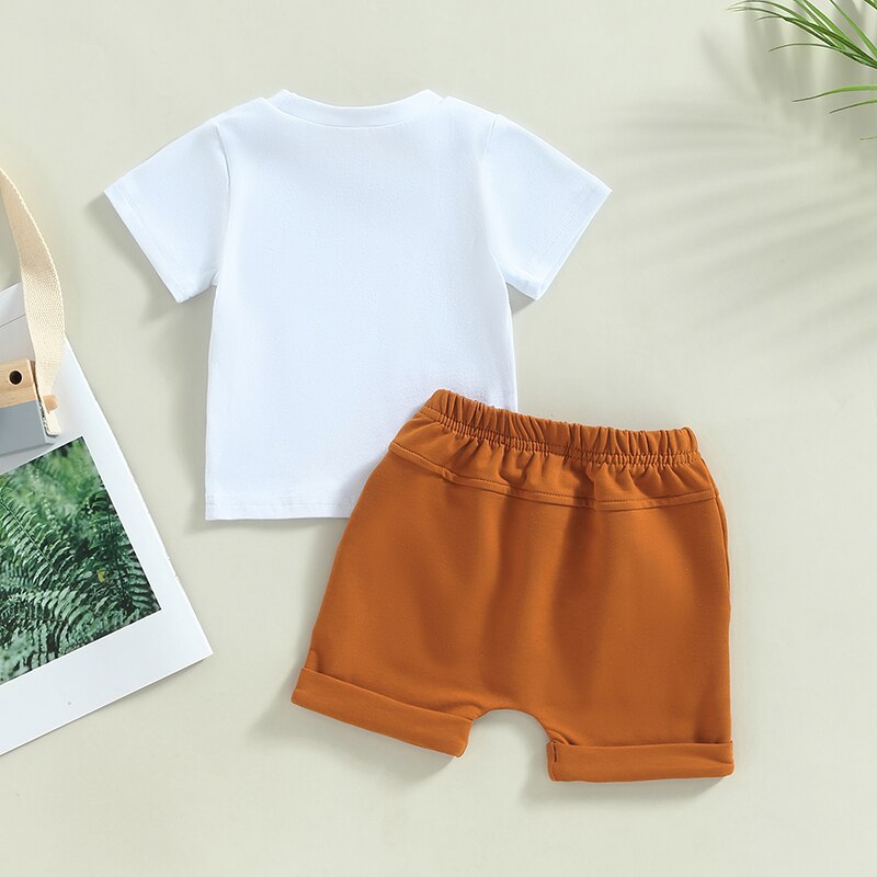 Letter Print Top and Trousers Baby Boy 2Pcs Casual Suit childrensterritory