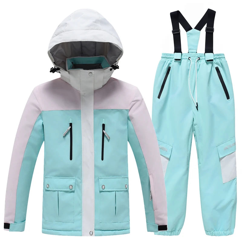 Kids Snowboard Clothing Set With Coat and Strap Pants childrensterritory