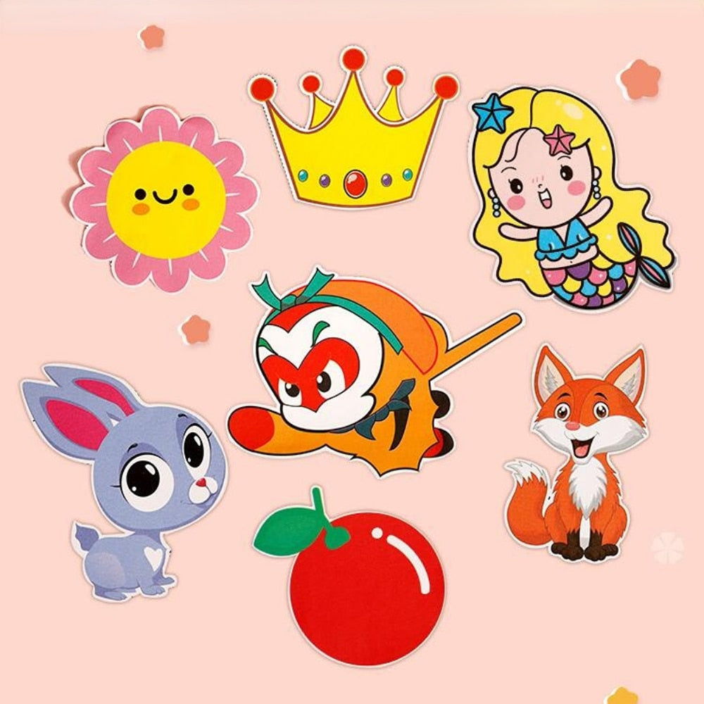 Kids 48 Piece Handmade Cartoon Scrapbook Learning Toys childrensterritory