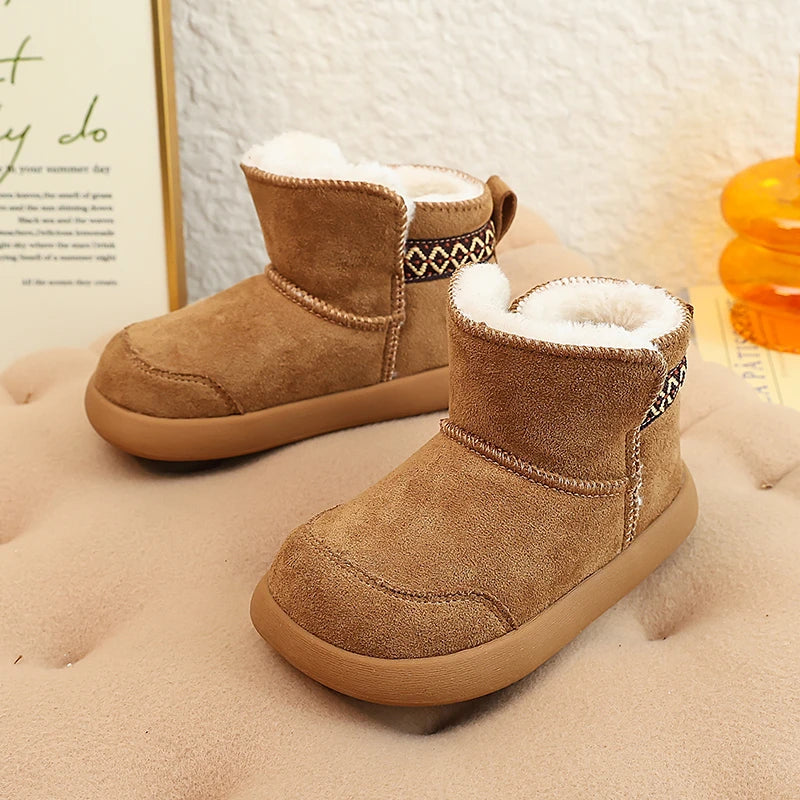 Kids’ Casual Snow Shoes with Plush Fur Accents