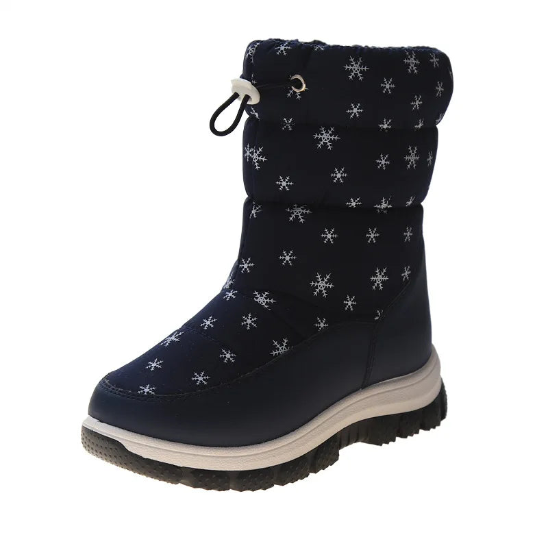 Kids Girls Waterproof Warm Plush Platform Ankle Snow Boots