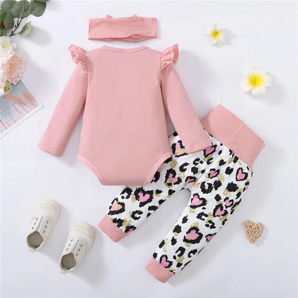Baby Girls 2pcs Leopard Print Spring/Autumn Outfit Set