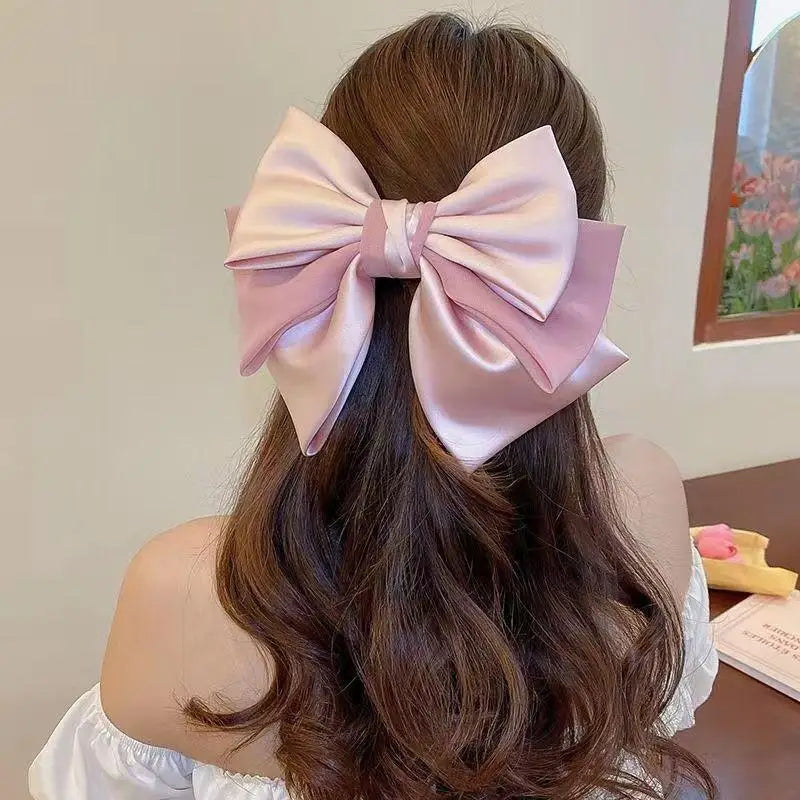 Girls Three Layers Big Barrette Bows Hair-clips