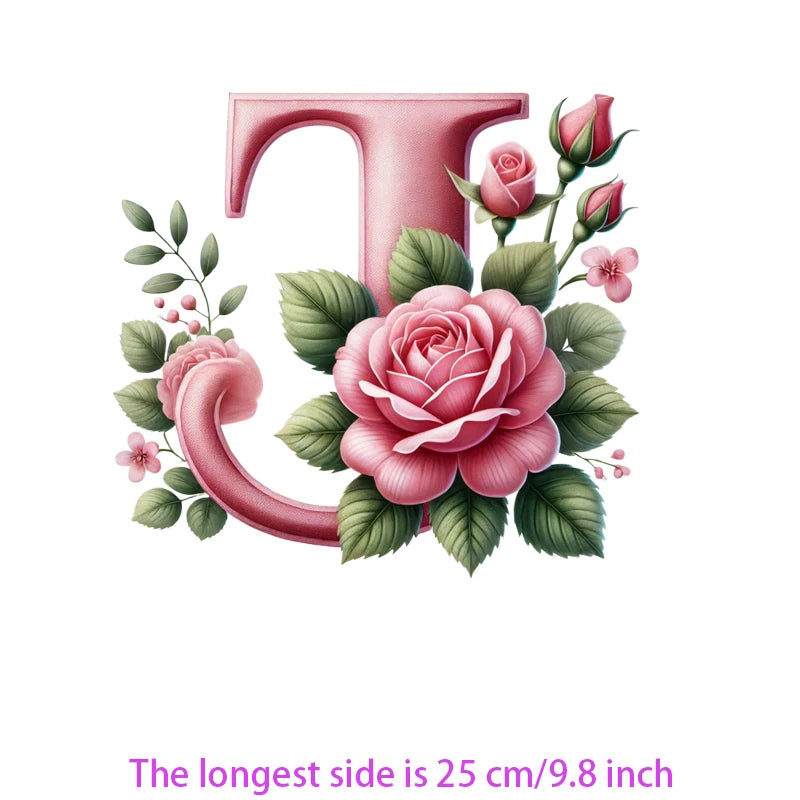 Flower Letter Ironing Transfers Decals For Clothing Diy Appliques