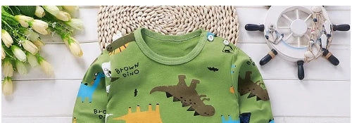 Kids Cartoon Print Casual Winter Clothing Set