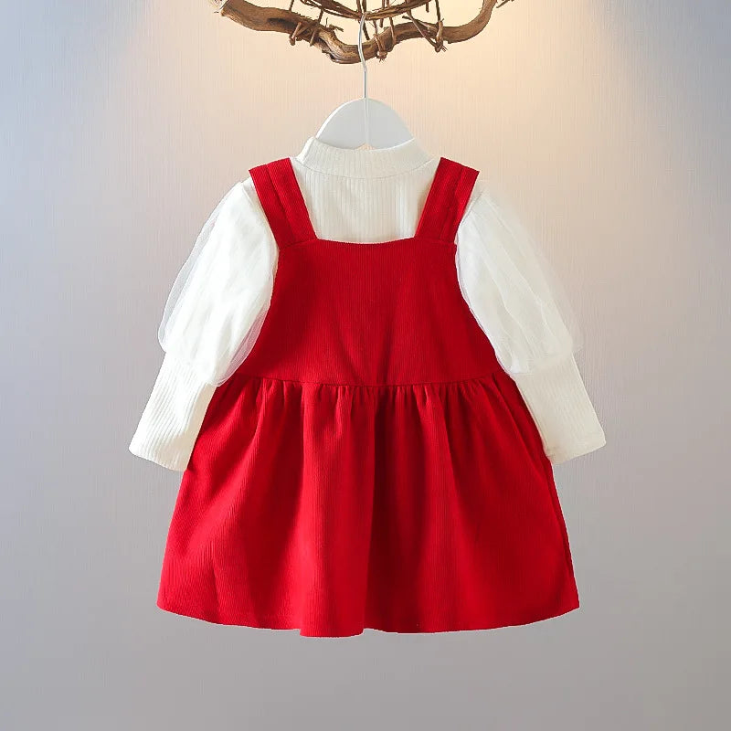 Baby Girls Bow Design Elegant Winter Dresses