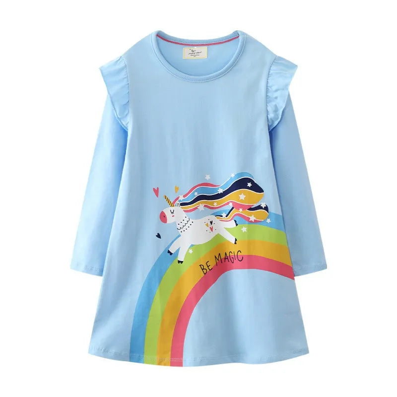 Kids Girls Long Sleeve Princess Embroidery Dresses for Winter childrensterritory