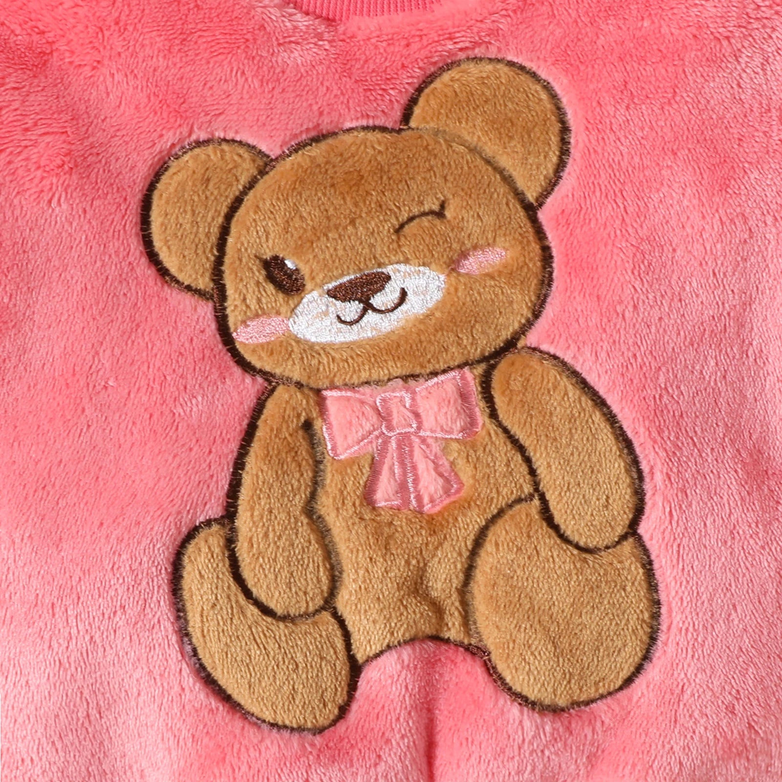 2PCS Baby Warm Coral Plush Teddy Bear Design Clothing Set childrensterritory
