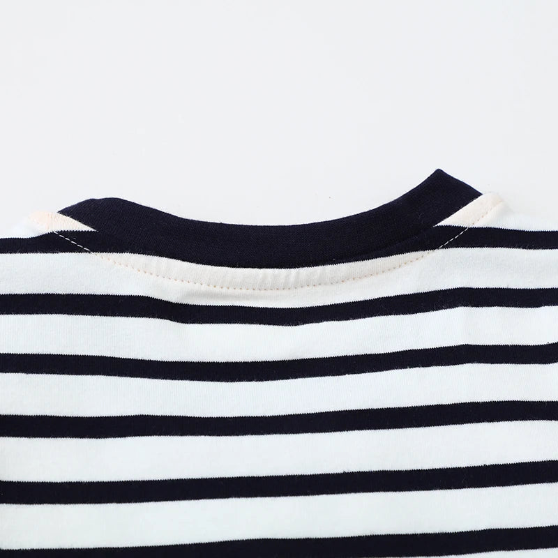 Striped Cartoon Animals Design Little Boys Cotton T-Shirts childrensterritory