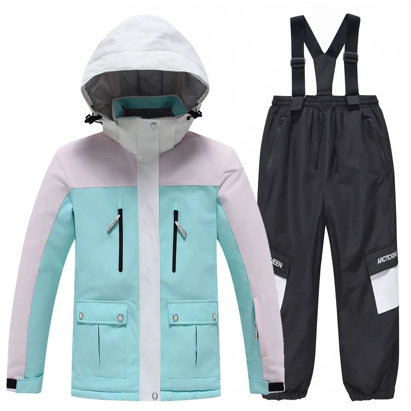 Kids Snowboard Clothing Set With Coat and Strap Pants childrensterritory