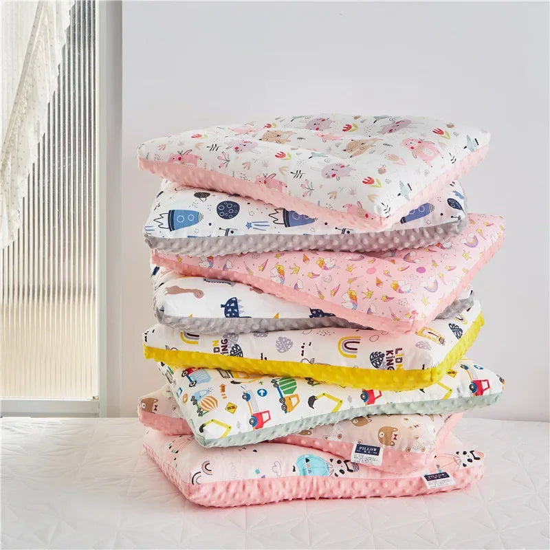Cartoon Print Breathable Soft Gauze Baby Velvet Pillow childrensterritory