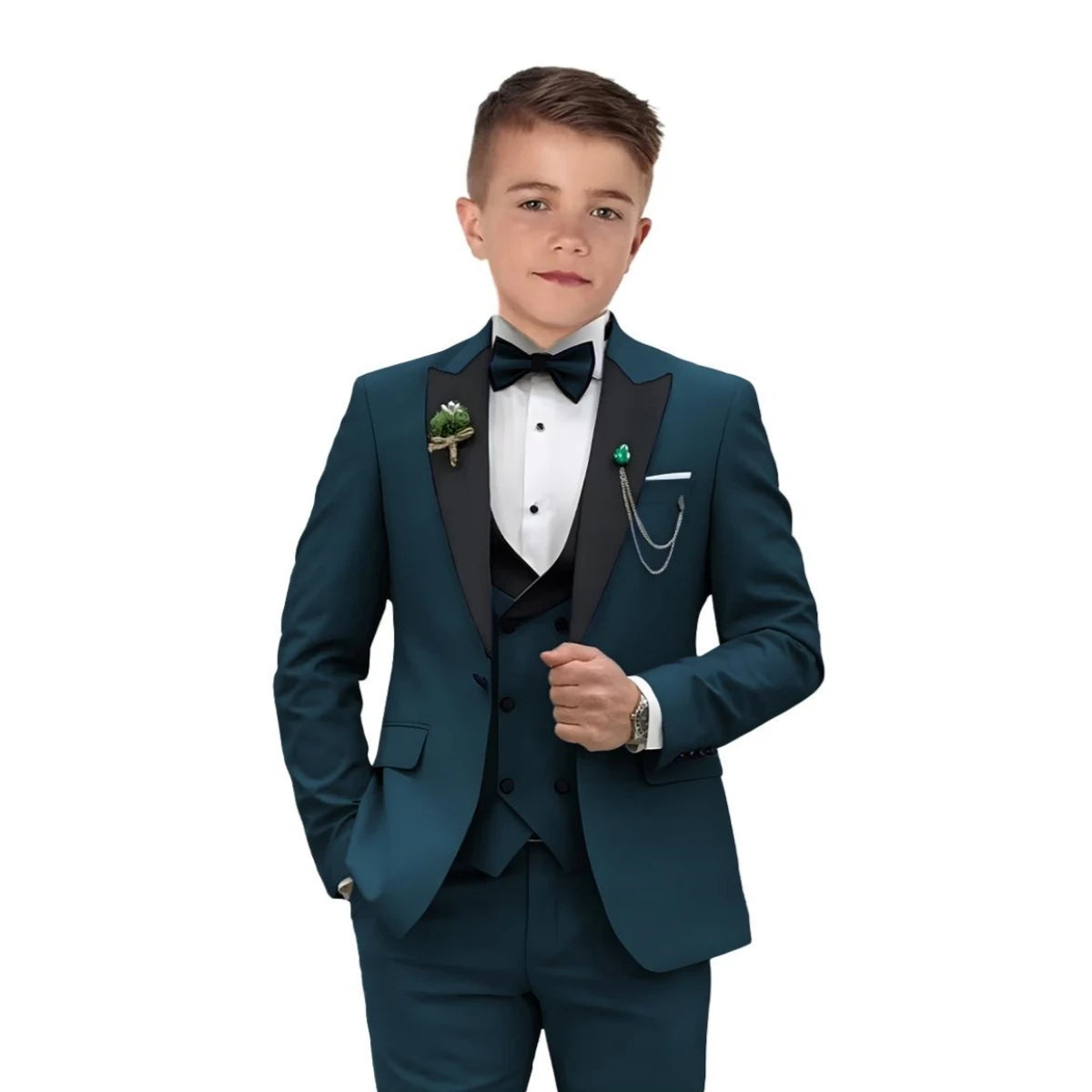 Kids Boys 4 Piece Formal Blazer Suits Set childrensterritory
