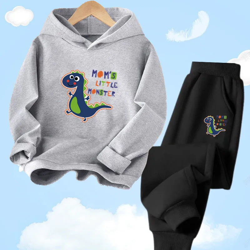 Kids 2pcs Dinosaur Printed Hoodie + Pants Set childrensterritory