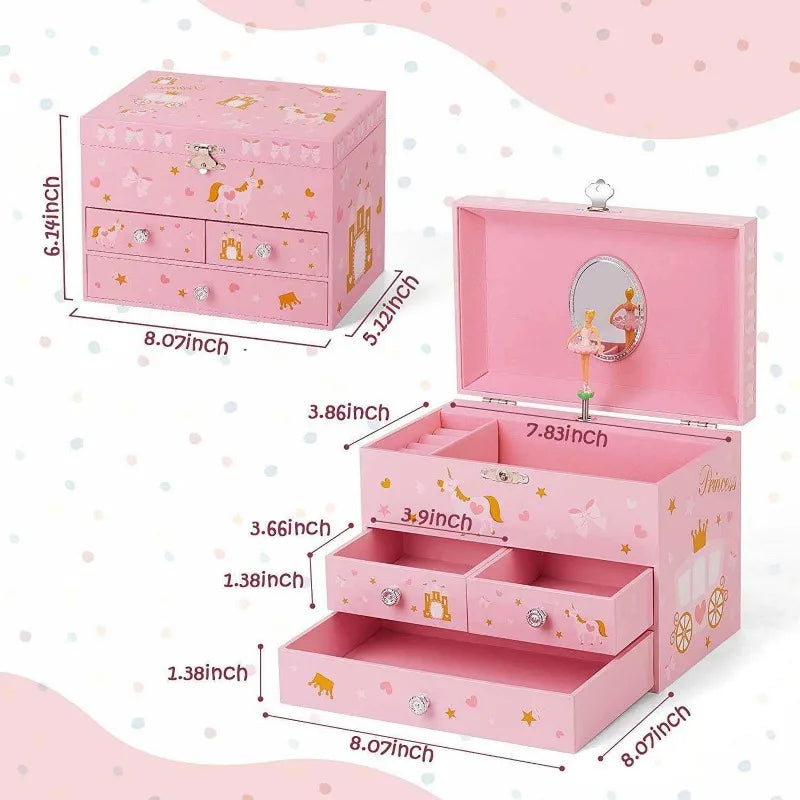 Musical Ballerina Jewelry Box for Kids Girls