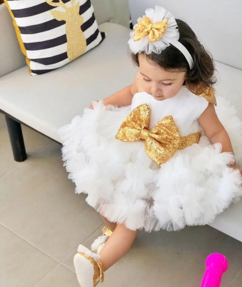 Baby/Kid Girls Shiny Sequins Tutu Party Gown with Headbow childrensterritory