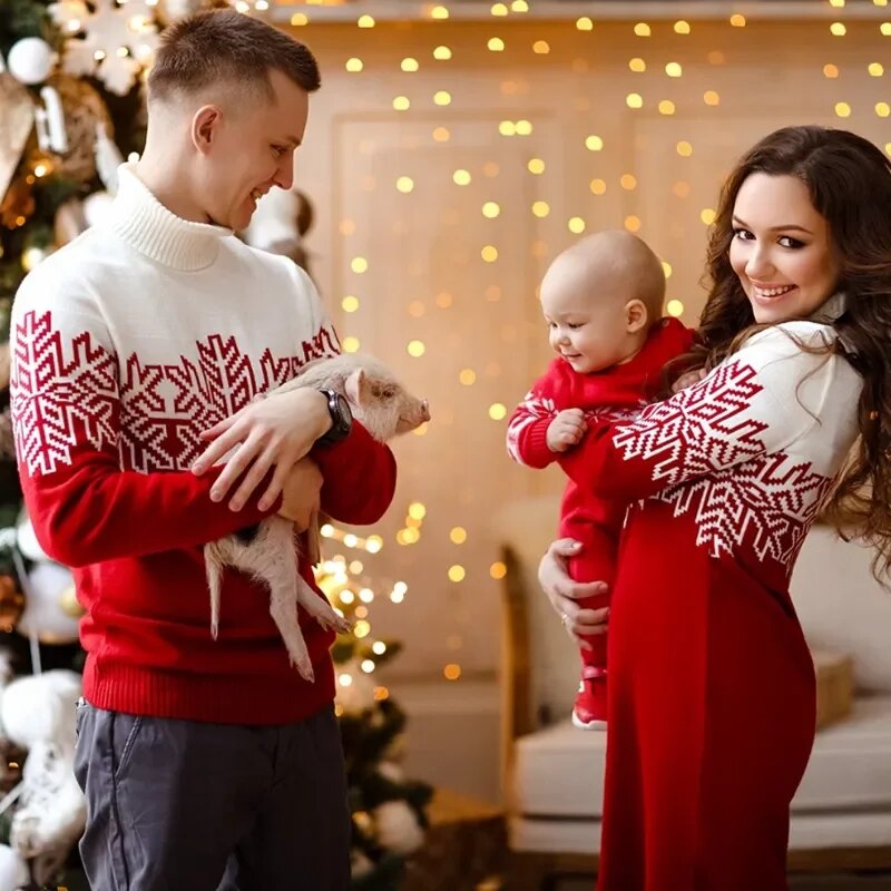 Christmas Family Look: Turtleneck Sweater and Knit Dress childrensterritory