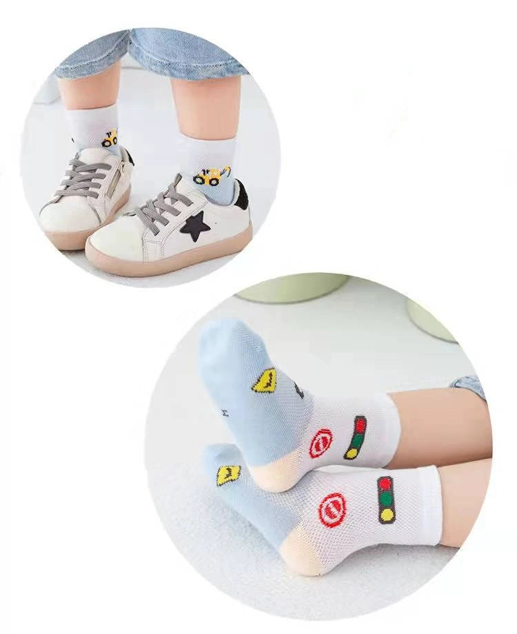 Baby/Kids Thin Mesh 5 Pairs Soft Breathable Cotton Socks