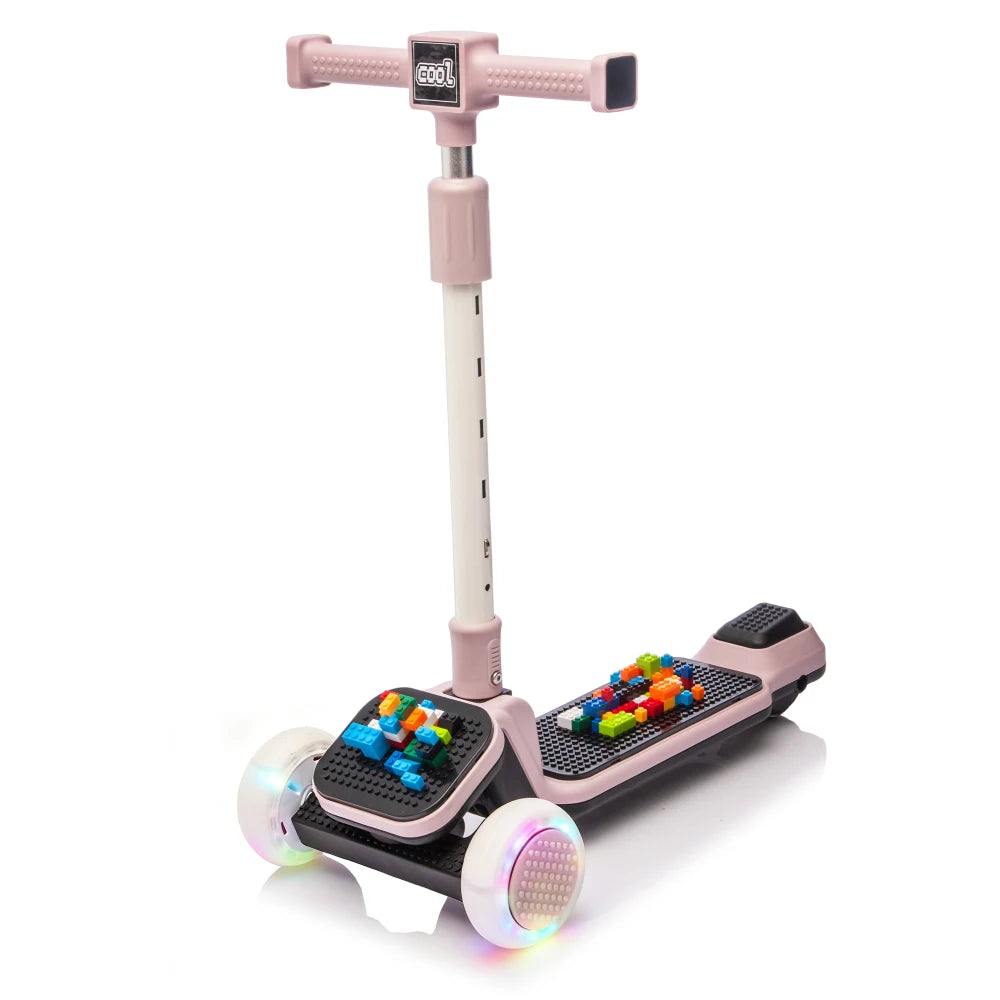 Kids Folding & Adjustable Toy Scooter w/LED Flashing Wheels