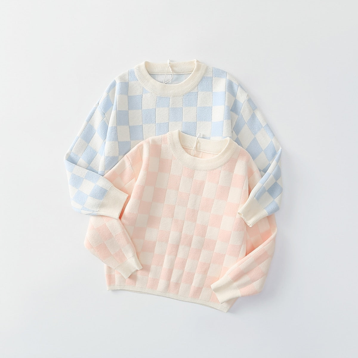 Little Girl Boy 2PCS Plaid knitted Clothes Set Sweater + Pant childrensterritory