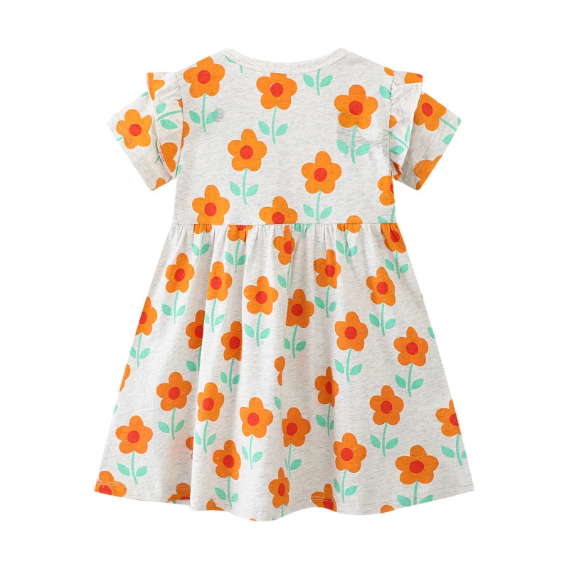 Kids Girls Floral Print Summer Holiday Dresses childrensterritory